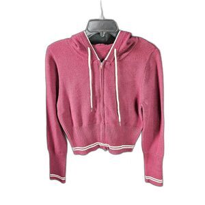 PINK ROSE Cozy Zipper Hoodie Sweater Will Fit Size Medium